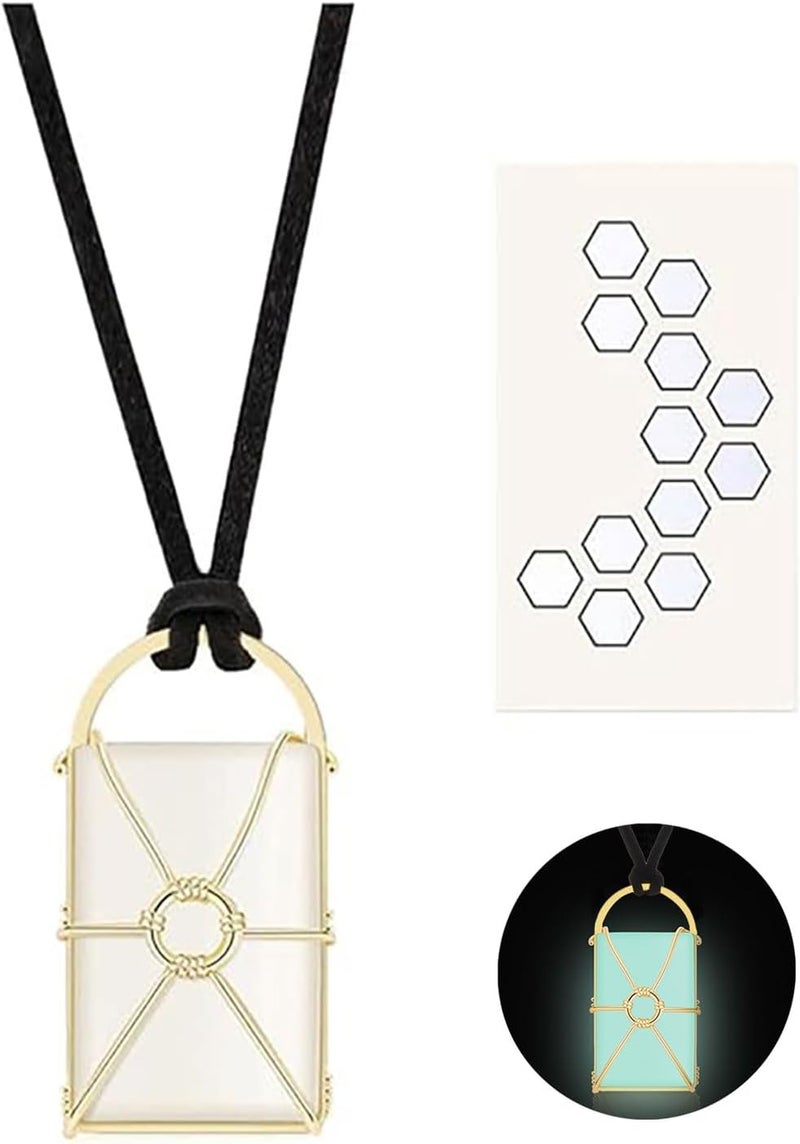 BENBIYO Wyatt Necklace and Addison Alien Tattoo Temporary, Werewolf Glow in the Dark Moonstone Necklace Dress Up Accessories - Image 1